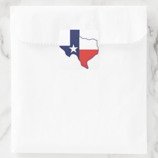 TEXAS MAP QUADRATISCHER AUFKLEBER (Tasche)