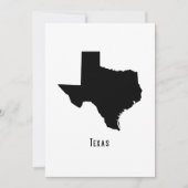 Texas Map - Schwarz und Weiß Moderne Texas Karte (Vorderseite)