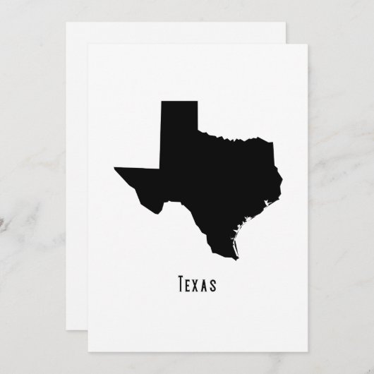 Texas Map - Schwarz und Weiß Moderne Texas Karte (Vorne/Hinten)
