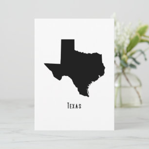 Texas Map - Schwarz und Weiß Moderne Texas Karte