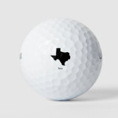 Texas Map - Schwarz und Weiß Moderne Texas Karte Golfball (Vorderseite)