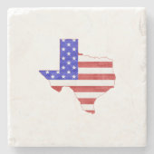 Texas Map Shaped American Flag Patriotic Steinuntersetzer (Vorderseite)