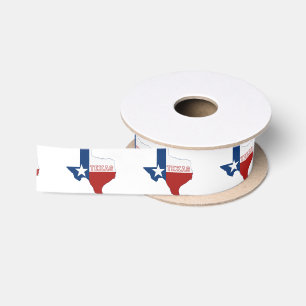 Texas Map Shaped State Flag Texan Lone Star Texian Satinband