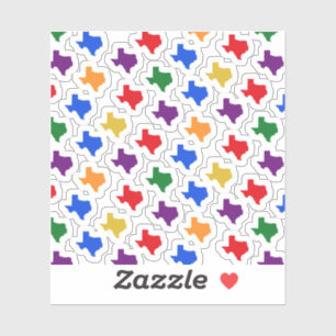 Texas Map Silhouette Rainbow Pattern Aufkleber