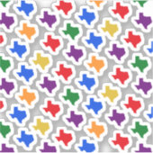 Texas Map Silhouette Rainbow Pattern Aufkleber (Vorderseite)