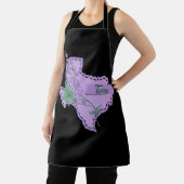 Texas Map Staat America Bluebonnet Lila Flug Schürze (InSitu)