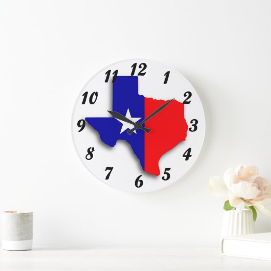 Texas Map Wall Clock Große Wanduhr (Zuhause)