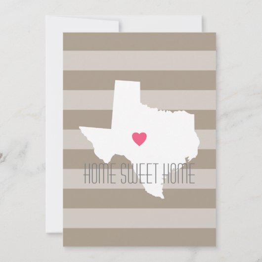 Texas Map Zuhause Staat Liebe mit benutzerdefinier Einladung (Rückseite)