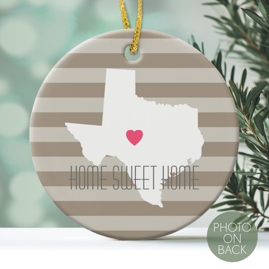 Texas Map Zuhause Staat Liebe mit benutzerdefinier Keramik Ornament