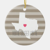 Texas Map Zuhause Staat Liebe mit benutzerdefinier Keramik Ornament (Vorne)