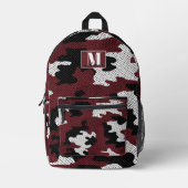 Texas Maroon & White college Camo Printed Bedruckter Rucksack (Vorderseite)
