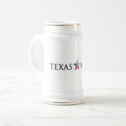 Texas-Maurer Stein Bierglas (Vorderseite Links)