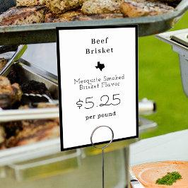 Texas minimalistisch Moderne Food Name Card Tischnummer