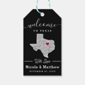Texas Minimalistisch Texan Map Wedding Willkommen Geschenkanhänger (Rückseite)