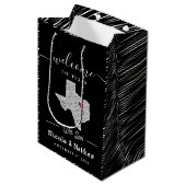 Texas Minimalistisch Texan Map Wedding Willkommen Mittlere Geschenktüte (Vorderseite Schrägansicht)