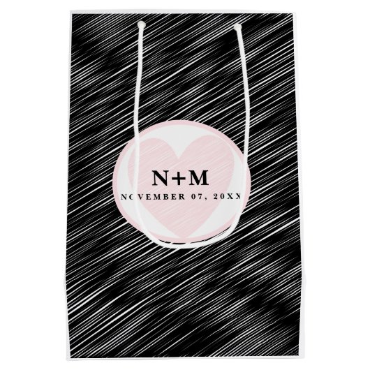 Texas Minimalistisch Texan Map Wedding Willkommen Mittlere Geschenktüte (Rückseite)