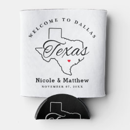 Texas Minimalistisch Wedding Welcome Dosenkühler
