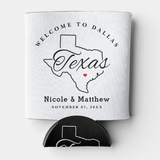 Texas Minimalistisch Wedding Welcome Dosenkühler (Vorderseite)