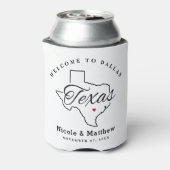 Texas Minimalistisch Wedding Welcome Dosenkühler (Kanne Rückseite)