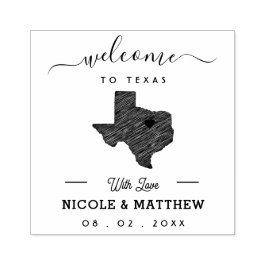 Texas Minimalistisch Wedding Welcome Gummistempel