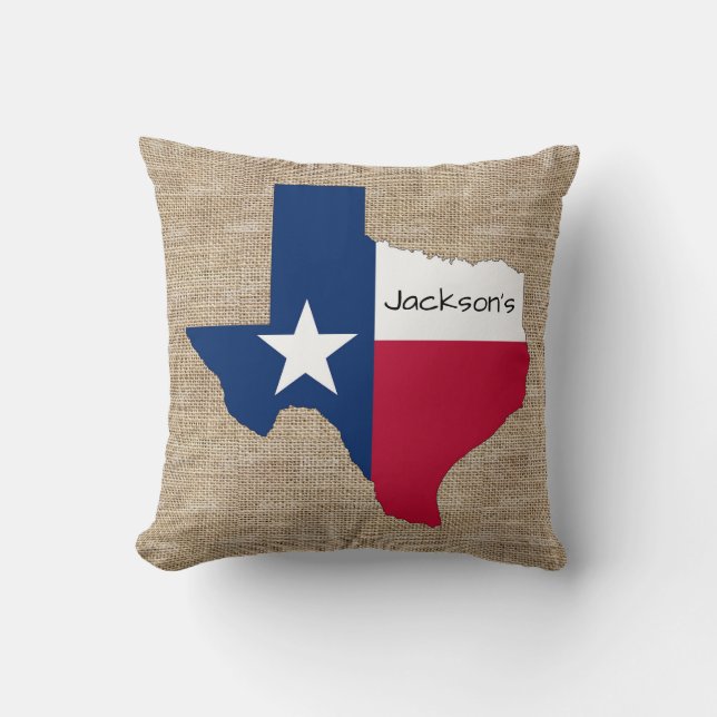 Texas mit Monogramm Kissen (Vorderseite)