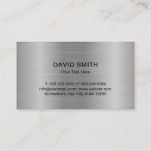 Texas Monogram Logo Modernes Metall Visitenkarte (Rückseite)