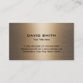 Texas Monogram Logo Stilvolle Bronze Texture Visitenkarte (Rückseite)