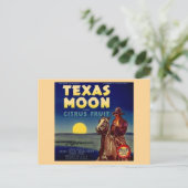 Texas Moon Citrus Fruchtkäfige Etikett Postkarte (Stehend Vorderseite)