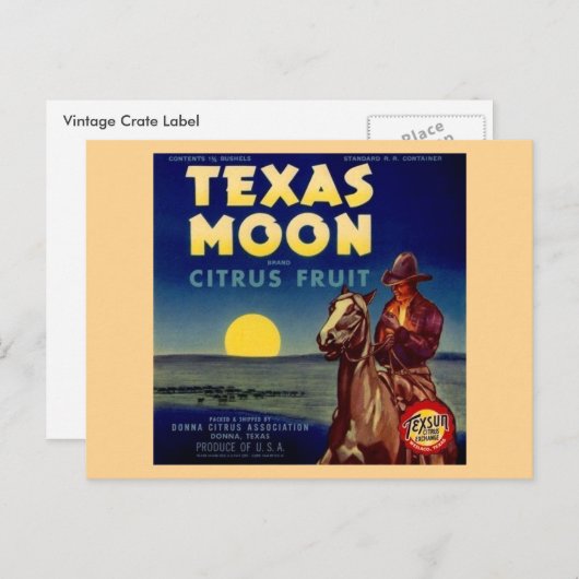 Texas Moon Citrus Fruchtkäfige Etikett Postkarte (Vorne/Hinten)