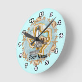 Texas Muscheln Lighthouse Runde Wanduhr (Winkel)