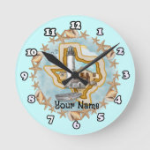 Texas Muscheln Lighthouse Runde Wanduhr (Vorderseite)