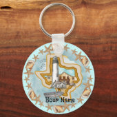 Texas Muscheln Lighthouse Schlüsselanhänger (Vorderseite)