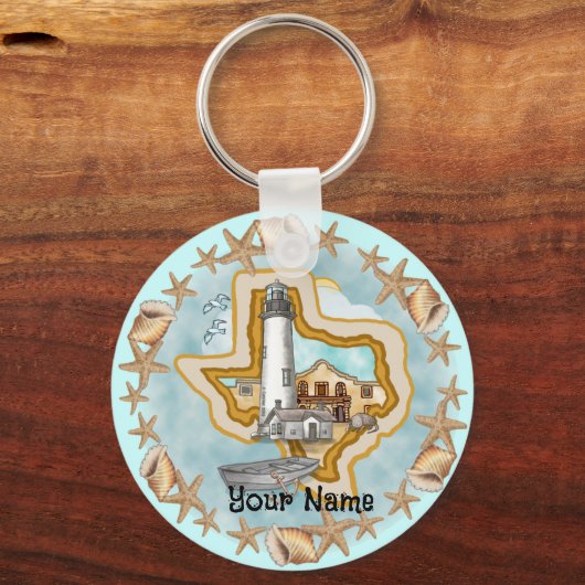 Texas Muscheln Lighthouse Schlüsselanhänger (Vorderseite)