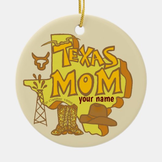 Texas-Mutter Keramik Ornament (Vorne)