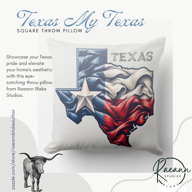 Texas My Texas Square Throw Pillow Kissen (Von Creator hochgeladen)