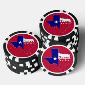 Texas National Flag Map Pokerchips (Stapel)