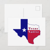 Texas National Flag Map Postkarte (Vorne/Hinten)