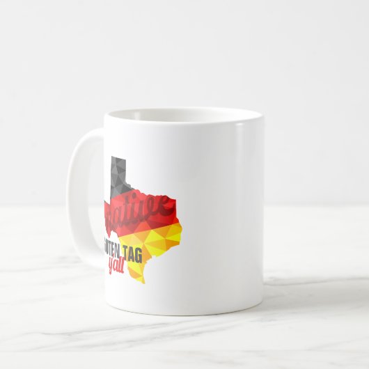 Texas Native Polygon German Flag Kaffeetasse (Vorderseite Links)