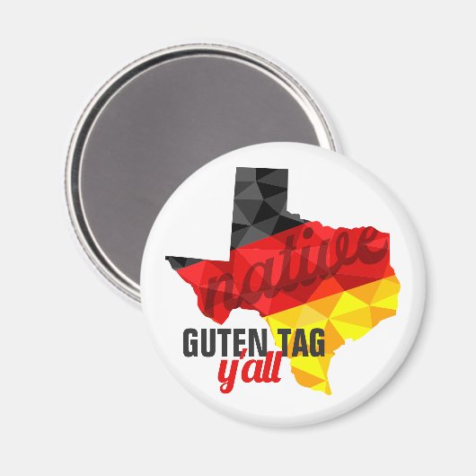 Texas Native Polygon German Flag Magnet (Vorderseite/Rückseite)