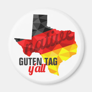 Texas Native Polygon German Flag Magnet