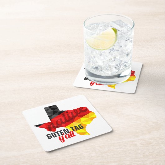 Texas Native Polygon German Flag Rechteckiger Pappuntersetzer (Vor Ort)