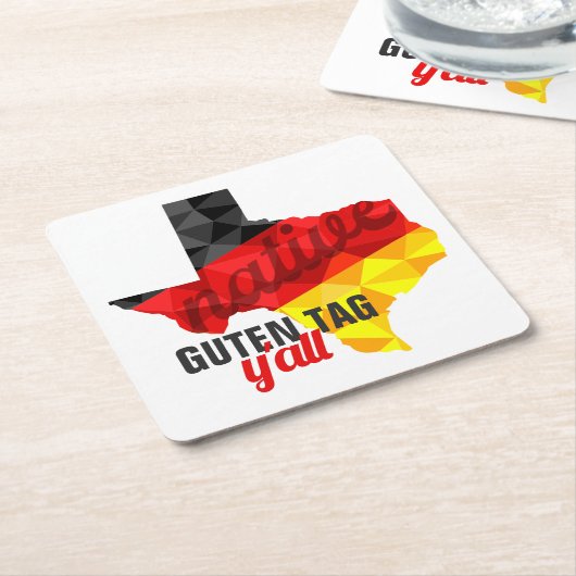 Texas Native Polygon German Flag Rechteckiger Pappuntersetzer (angewinkelt)