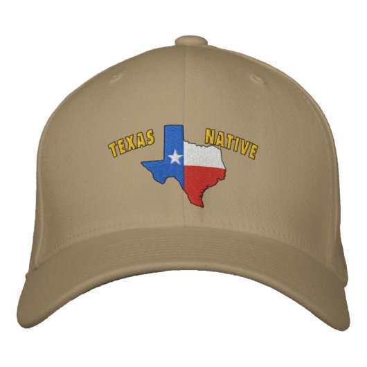 Texas Native StickHat Bestickte Kappe (Vorderseite)