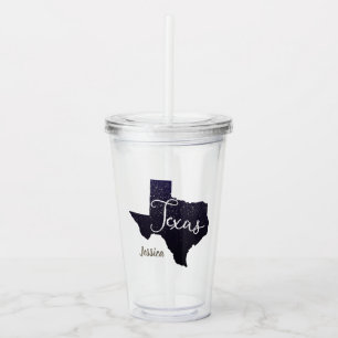 Texas Night Stars Staat Form Acryltrinkbecher
