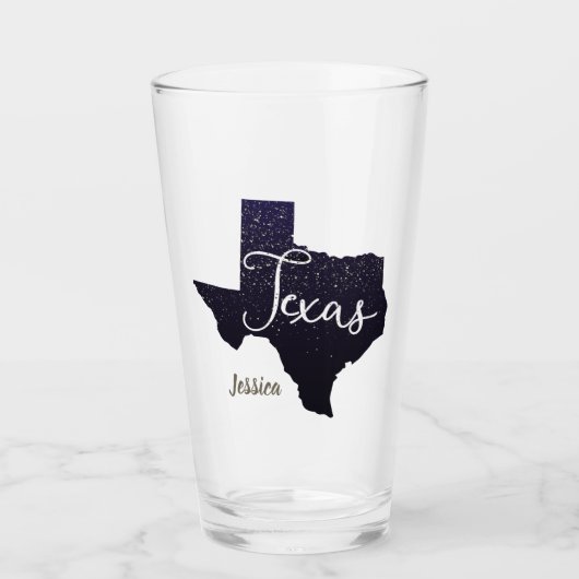 Texas Night Stars Staat Form Glas (Vorderseite)