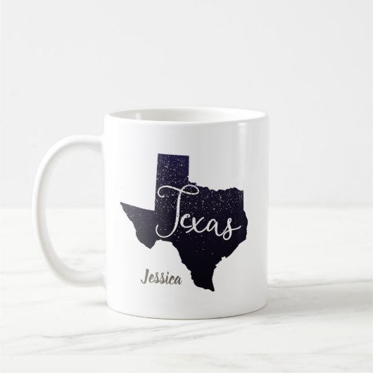 Texas Night Stars Staat Form Kaffeetasse (Links)