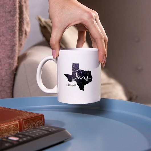 Texas Night Stars Staat Form Kaffeetasse