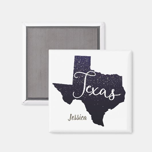 Texas Night Stars Staat Form Magnet (Vorderseite/Rückseite)
