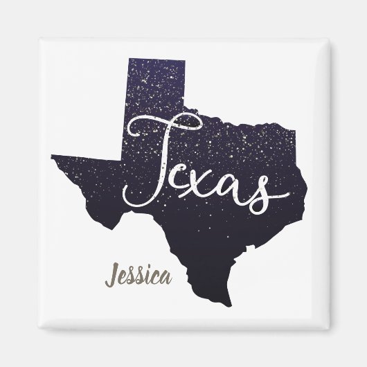 Texas Night Stars Staat Form Magnet (Vorne)