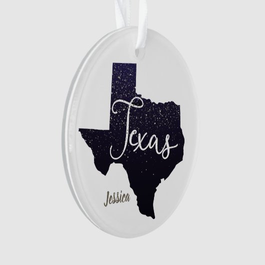 Texas Night Stars Staat Form Ornament (Vorderseite)